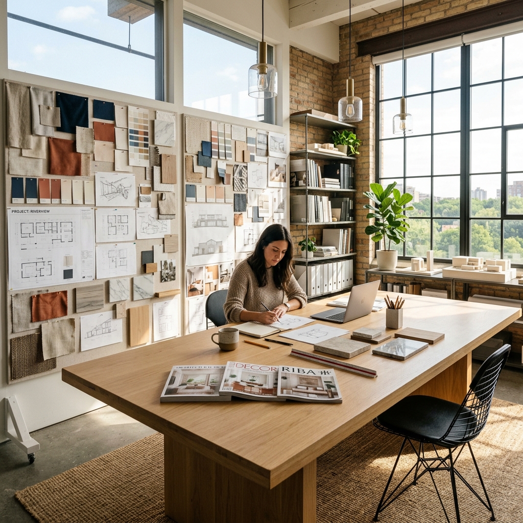 Premium Design Studio Moodboard Workspace