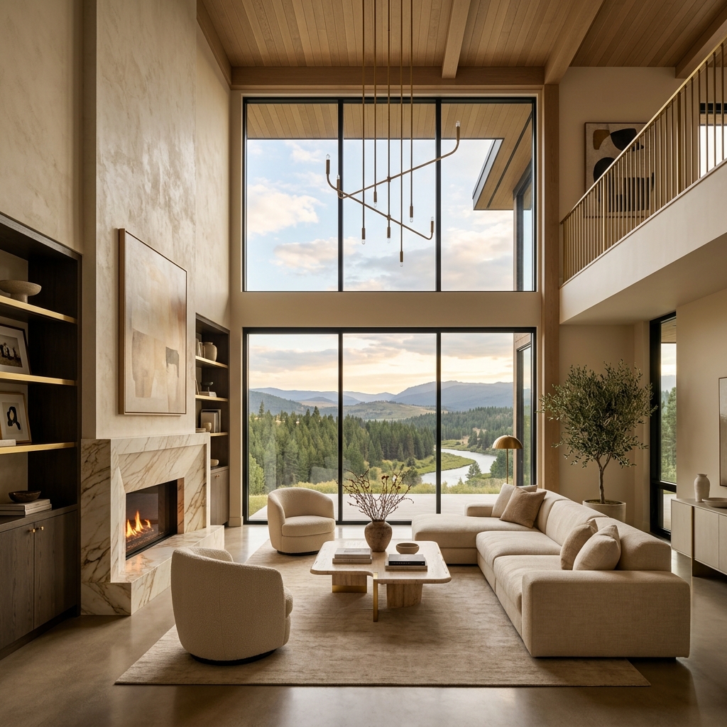 Luxury Modern Minimalist Living Room Interior