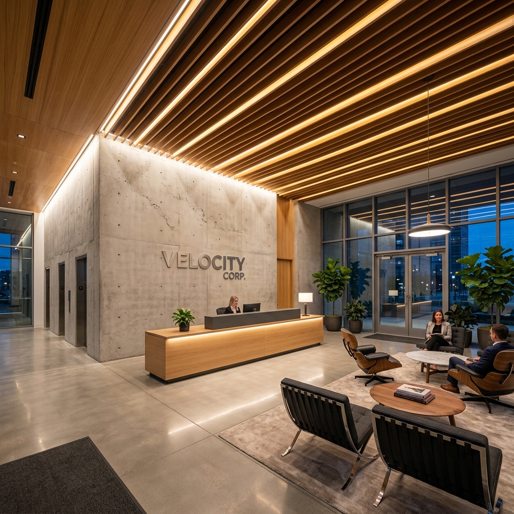 Minimalist Corporate Office Lobby Lounge